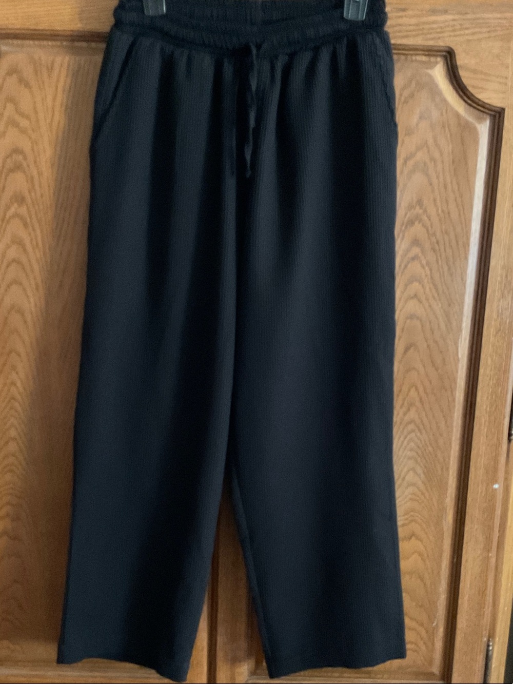 Boohoo Mens Black Wide-Leg Pull-On Pants